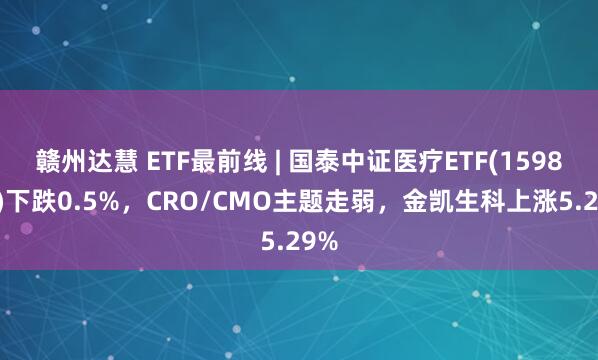 赣州达慧 ETF最前线 | 国泰中证医疗ETF(159828)下跌0.5%，CRO/CMO主题走弱，金凯生科上涨5.29%