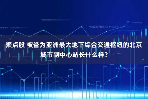 聚点股 被誉为亚洲最大地下综合交通枢纽的北京城市副中心站长什么样？